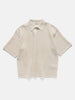 AURALEE Tussah Silk Cotton Mesh Knit Skipper Polo Ivory, Shirts