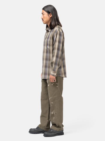AURALEE Washed Baggy Satin Bleached Baker Pants Khaki Brown, Pants