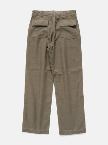 AURALEE Washed Baggy Satin Bleached Baker Pants Khaki Brown, Pants