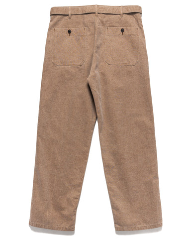 AURALEE Washed Organic Canvas Belted Pants Light Brown, Bottoms