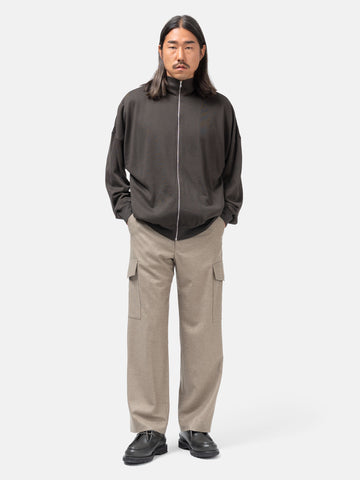 AURALEE Wool Fulling Flannel Cargo Slacks Top Brown, Pants