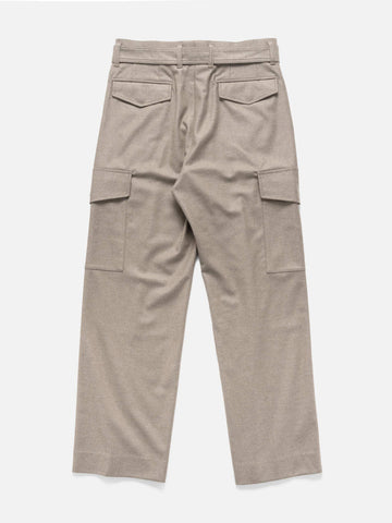 AURALEE Wool Fulling Flannel Cargo Slacks Top Brown, Pants