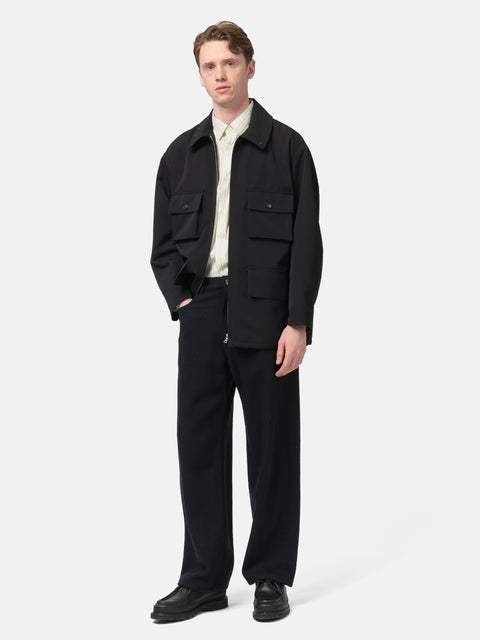 AURALEE Wool Max Canvas Blouson Black, Jackets