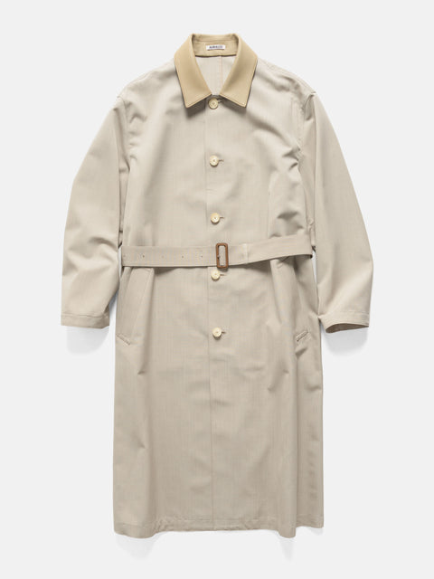 AURALEE Wool Max Canvas Coat Top Gray Beige, Coats