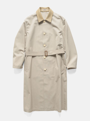AURALEE Wool Max Canvas Coat Top Gray Beige, Coats
