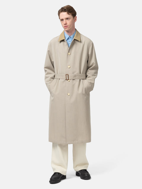 AURALEE Wool Max Canvas Coat Top Gray Beige, Coats