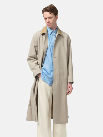 AURALEE Wool Max Canvas Coat Top Gray Beige, Coats