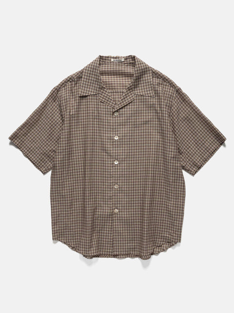 AURALEE Airy Light Cotton Check Half Sleeved Shirt, Shirts