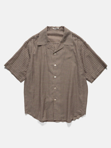 AURALEE Airy Light Cotton Check Half Sleeved Shirt, Shirts