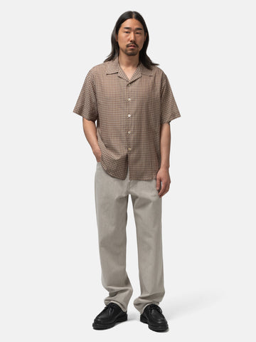 AURALEE Airy Light Cotton Check Half Sleeved Shirt, Shirts
