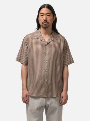 AURALEE Airy Light Cotton Check Half Sleeved Shirt, Shirts