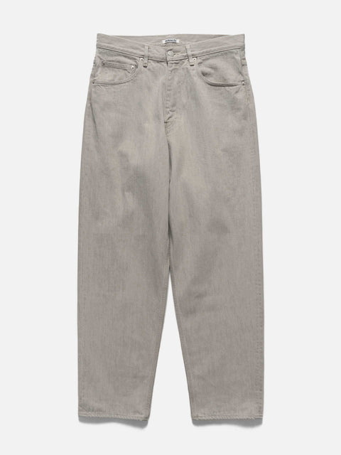 AURALEE Faded Hard Twist Brown Denim Wide Pants Light Gray, Jeans