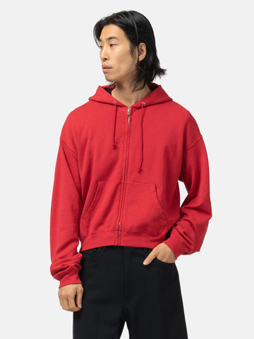 AURALEE High Twist Light Sweat Zip Parka  Red, Hoodies
