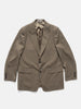 Flat shot of the AURALEE Light Wool Max Gabardine Jacket Dark in Olive Brown