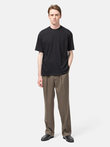 AURALEE Seamless Crewneck Tee Top Black, T-Shirts