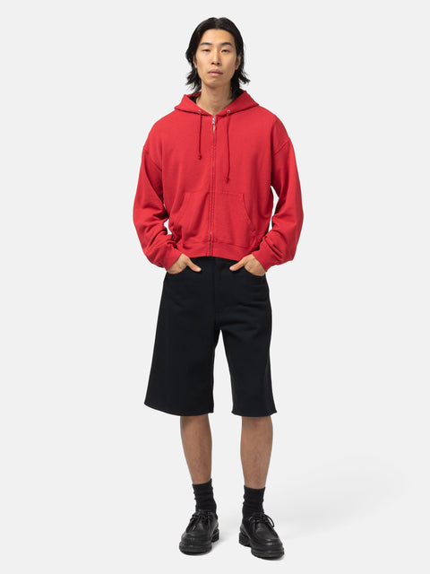 AURALEE Silk Nep Denim 5P Wide Shorts Black, Shorts