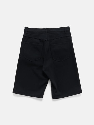 AURALEE Silk Nep Denim 5P Wide Shorts Black, Shorts