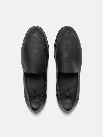 Top view of the AURALEE Soft Leather Loafers in Black