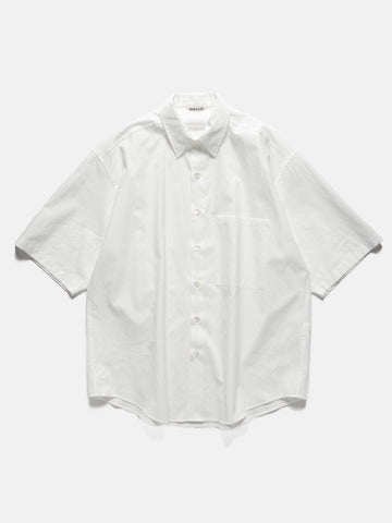 AURALEE Washed Finx Twill Big Half Sleeved Shirt White, Shirts
