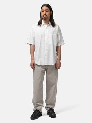 AURALEE Washed Finx Twill Big Half Sleeved Shirt White, Shirts
