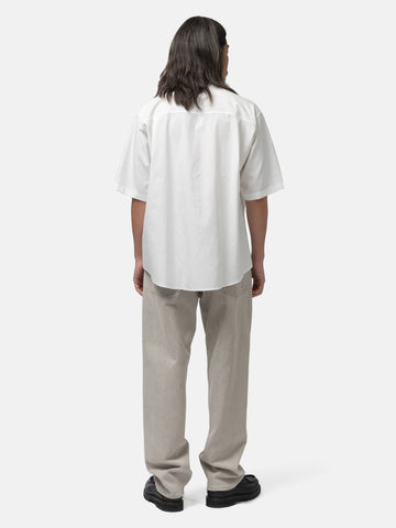 AURALEE Washed Finx Twill Big Half Sleeved Shirt White, Shirts