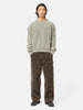 BEAMS 5 Gauge Garment Dye Cotton Crew Neck Olive, Sweaters