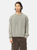 BEAMS 5 Gauge Garment Dye Cotton Crew Neck Olive, Sweaters