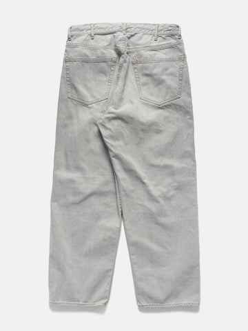 BEAMS 5 Pockets Damage Denim Fade Grey, Jeans