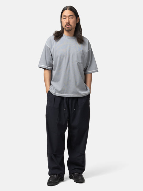 BEAMS Back Stitch TEE Grey, T-Shirts