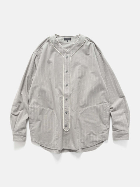 BEAMS Baseball Stripe Shirt Grey, Shirts