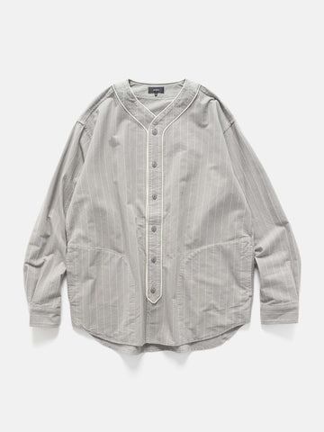 BEAMS Baseball Stripe Shirt Grey, Shirts