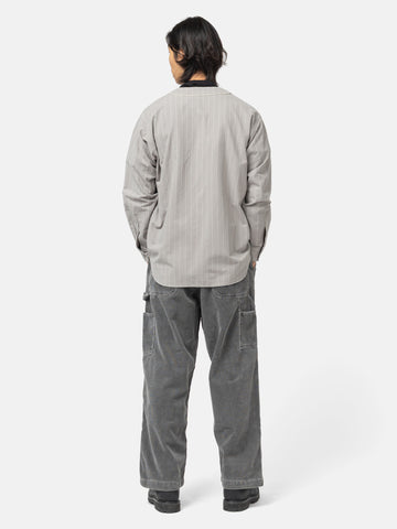 BEAMS Baseball Stripe Shirt Grey, Shirts