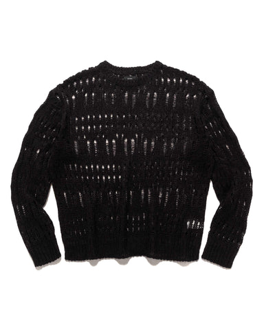 BEAMS Crochet Sweater Black, Knits