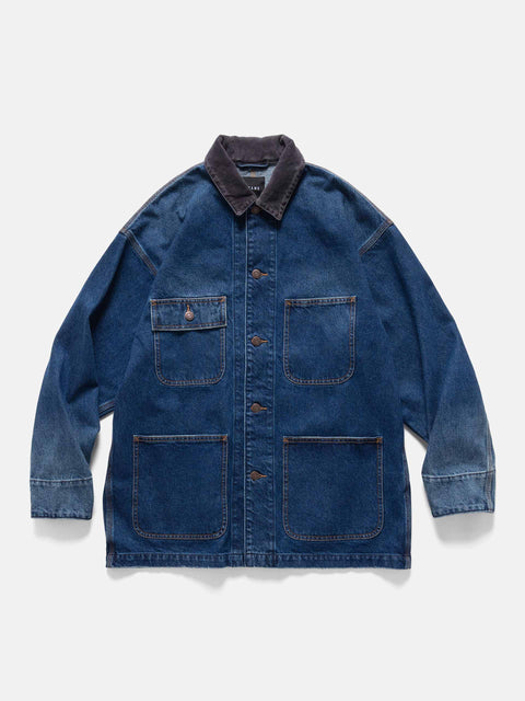 BEAMS Denim Loose Coverall Used Indigo, Jackets