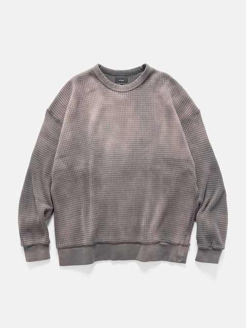 BEAMS Faded Heavyweight Waffle T-Shirt Charcoal Grey, Sweatshirts