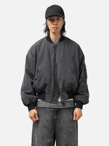 BEAMS Fade Bomber Jacket Black, Bomber Jackets