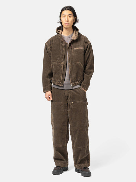 BEAMS Faded Corduroy Hooded Blouson Brown, Jackets