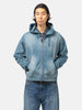BEAMS Short Fit Faded Full Zip Hoodie Blue, Hoodies