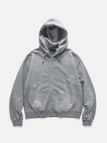 BEAMS Short Fit Faded Full Zip Hoodie Soft Black, Hoodies