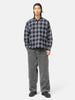 BEAMS Half Zip Pullover Shirt Black Check, Shirts