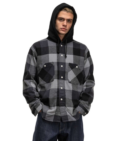 BEAMS Hood Nel Check Black, Sweaters