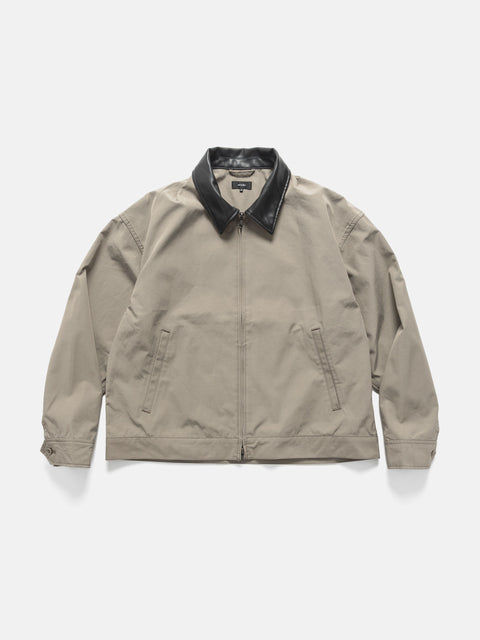 BEAMS Leather Collar Blouson Taupe, Jackets