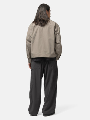 BEAMS Leather Collar Blouson Taupe, Jackets