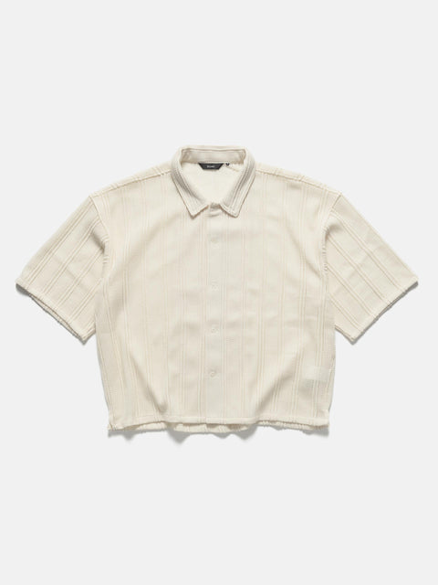BEAMS Mesh Open Collar Shirt Off White, Shirts