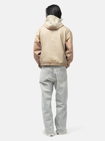 BEAMS Mock Print Hoodie Fade Beige, Hoodies