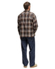 BEAMS Ombre Open Collar Flannel Shirt Brown, Shirts