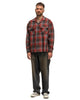 BEAMS Ombre Open Collar Flannel Shirt Red, Shirts