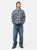 BEAMS Ombre Check Open Collar Shirt Navy, Shirts