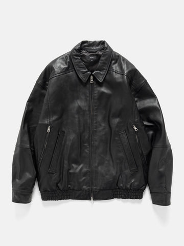 BEAMS Pocket Leather Blouson Black, Leather Jackets