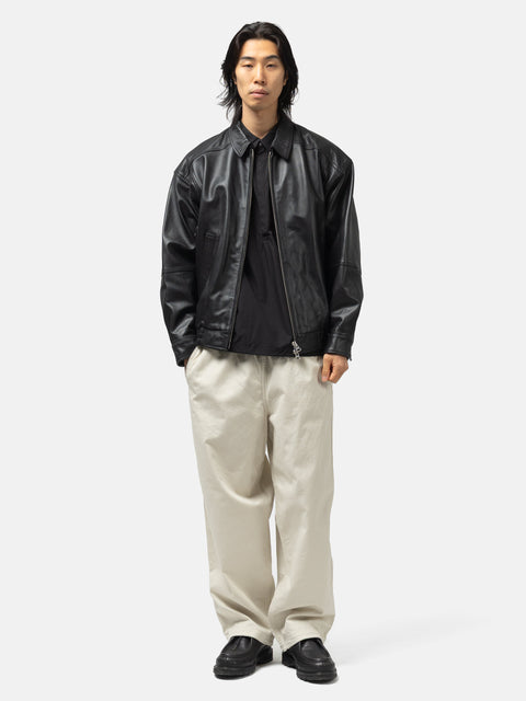 BEAMS Pocket Leather Blouson Black, Leather Jackets